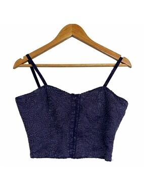 BKE Y2K Corset Crop Top Paisley Embroidered Cami Medium